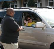 Ellis from the Z88.3 Morning Show enjoying a visit with a Z88.3 fan at the Dr Phillips Centra Care.