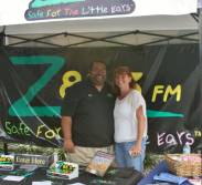 Ellis from the Z88.3 Morning Show enjoying a visit with a Z fan at the Winter Garden Centra Care.