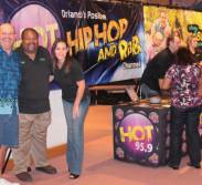 Ellis and Tyler  from the Z88.3 Morning Show greeting listeners at the Jeremy Camp concert.