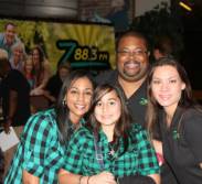 Ellis and Tyler enjoying a visit with dress alike mom and daughter Z88.3 fans. 